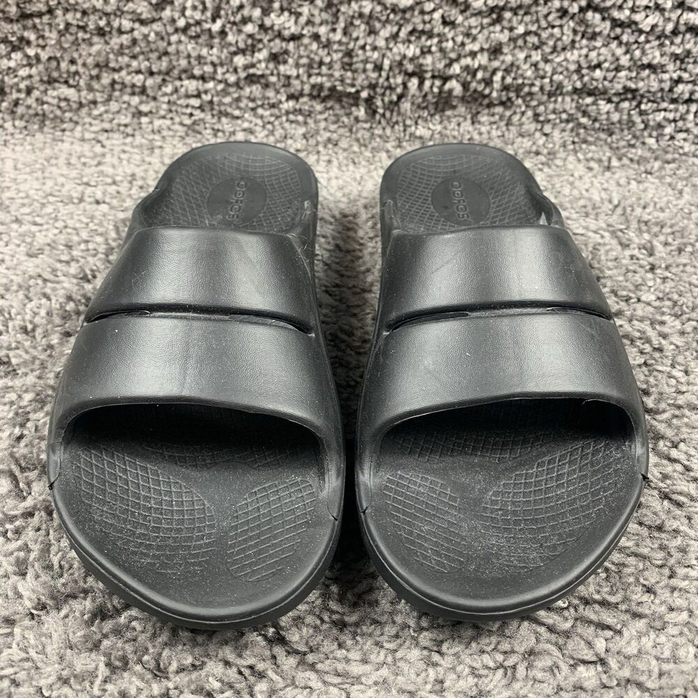 Oofos Ooahh Slide Sandals Men's Size 7 Women's Size 9 Black Slip On
